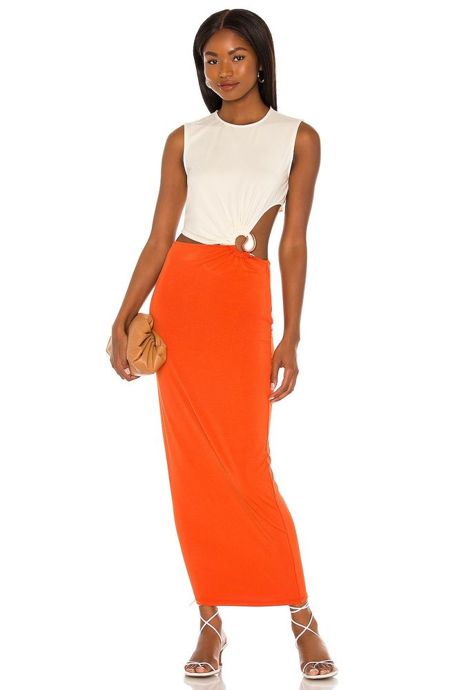 Ronny Kobo Kimia Dress in Amber & Eggshell Size S REVOLVE MSRP $428